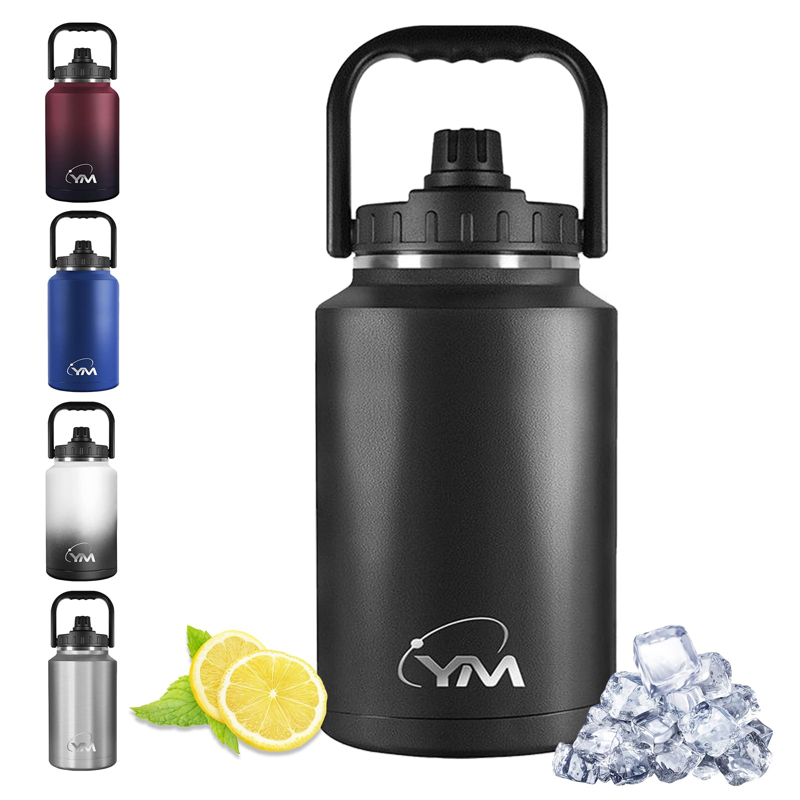 水筒４リットルステンレス魔法瓶 3.8L 大容量洗いやす 直飲み キャンプ 真空断熱 登山 手を入れる 広口 大きい取っ手付き 2way 蓋 防災 ハンドル ドリンク 炭酸対応 アイスコンテナ アウト