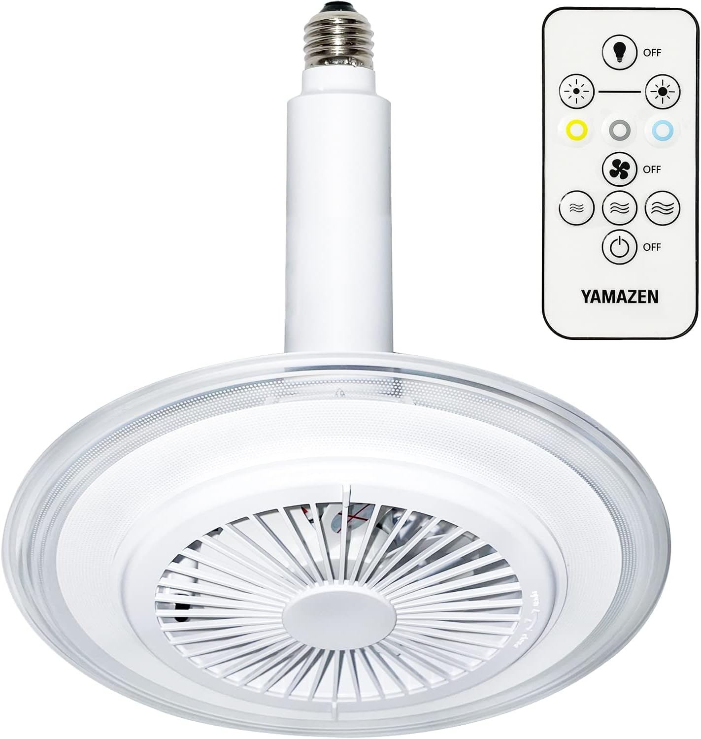 [山善] シーリングライト ファン付き 導光板 LEDライト 小型 天井 照明 (調色/調光タイプ) 白熱電球60W相当 E26ソケットタイプ 810lm リモコン付き 省エネ 工事不要 EFLC-6