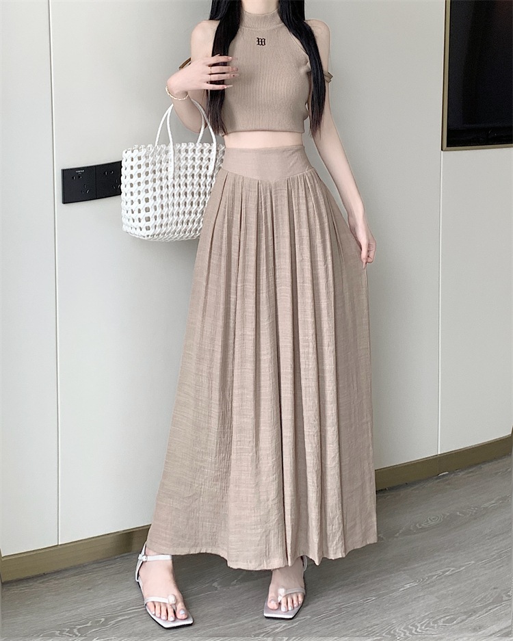 ボトムス パンツ ズボン ガウチョパンツ ロング丈 ワイド シフォン ハイウエスト 大人可愛い シンプル カジュアル おしゃれ 大人女子 無地 春 夏 レディース デート お出かけ 休日 旅行