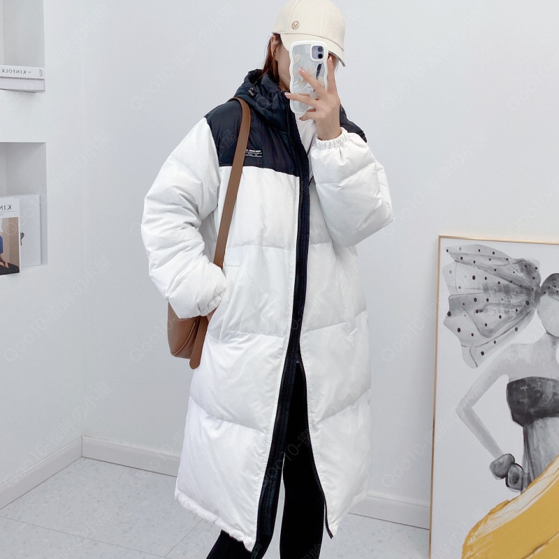 ダウンコート レディース ダウンジャケット ダックダウン ロングコート 暖かい 厚手 無地 フード付き 防寒 アウター 軽量 カジュアル 可愛い 冬-70