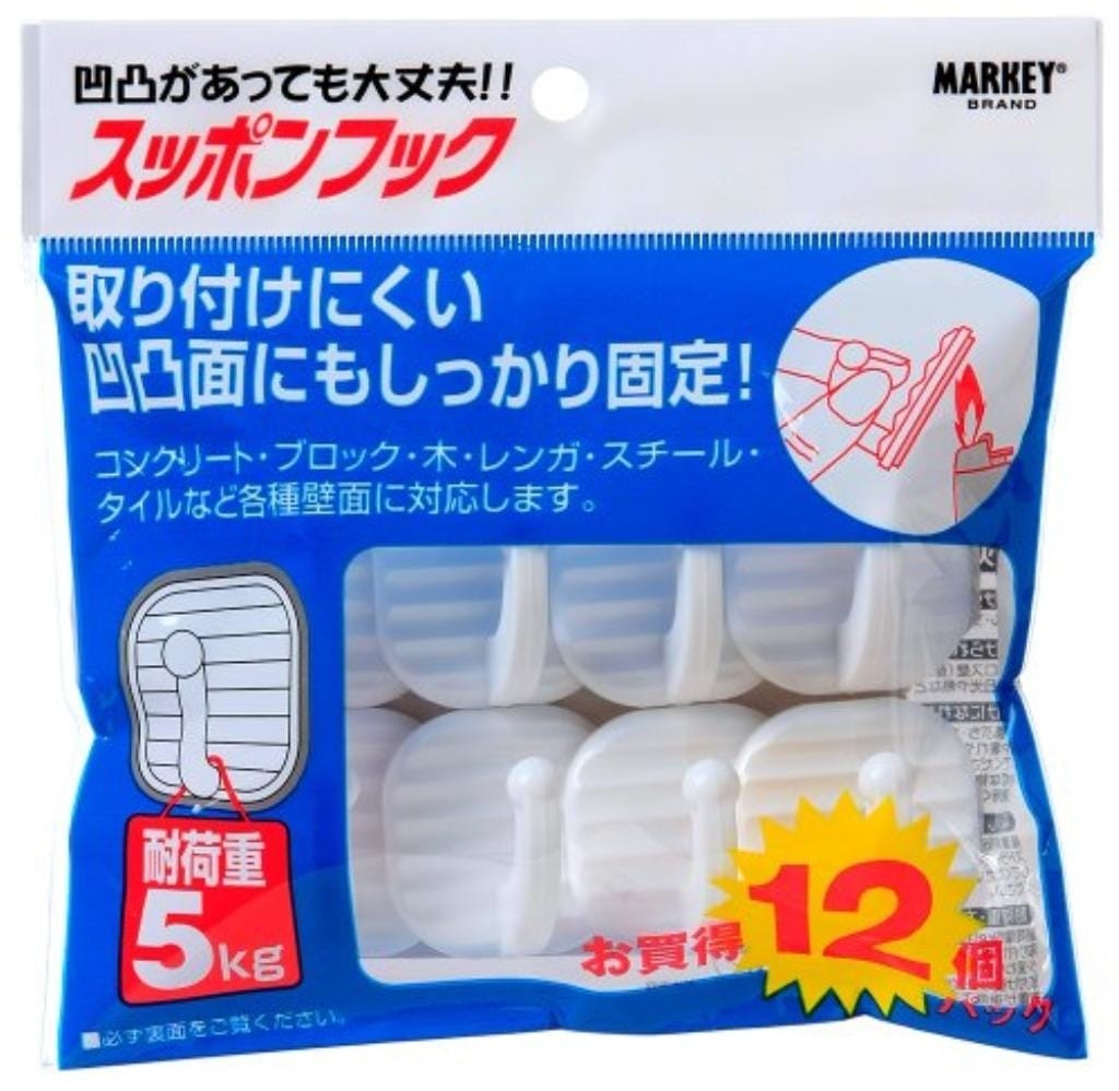 大一鋼業 マーキー スッポンフック お買得パック 1袋12個入り マルホワイト 耐荷重5kg まとめ買い10個セット