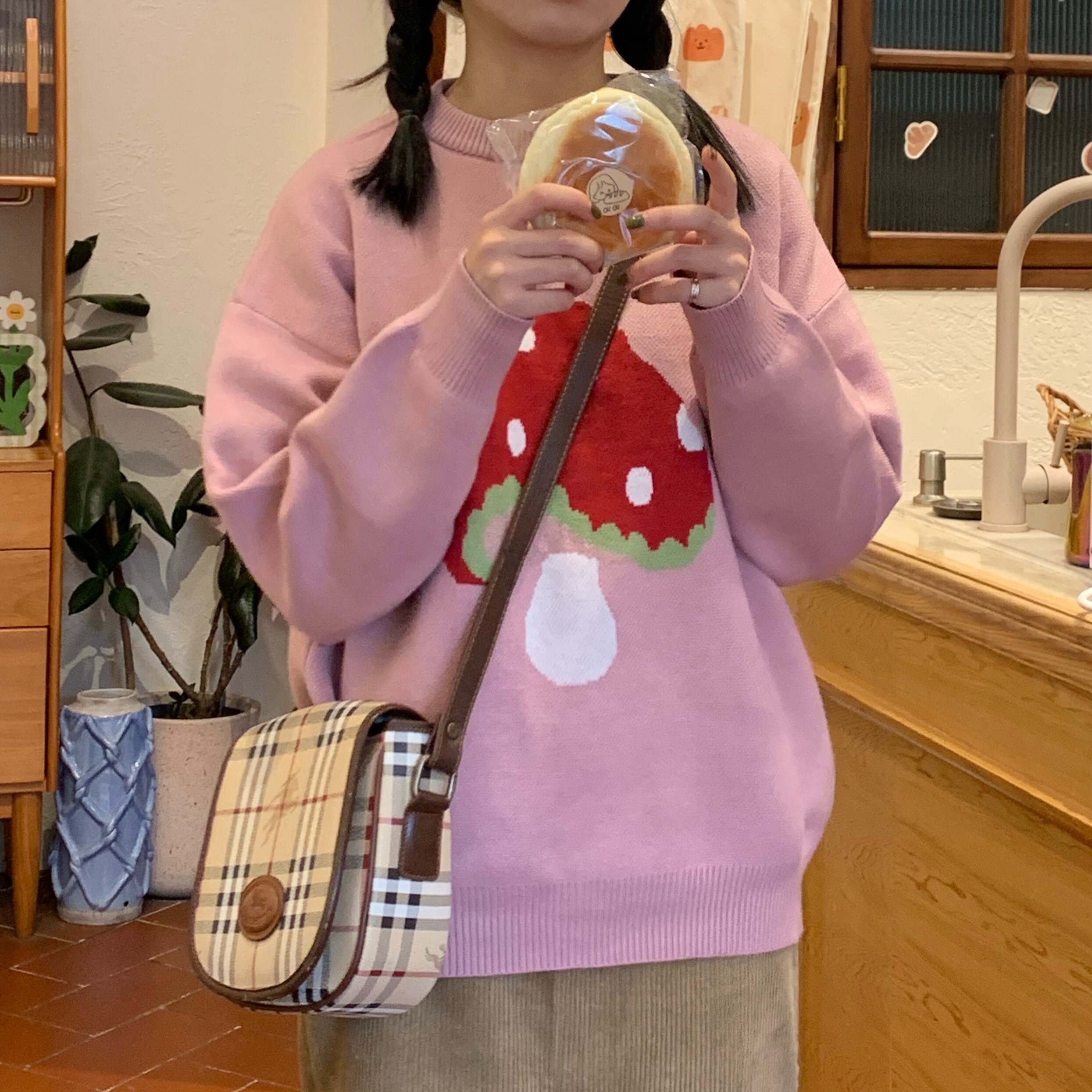 トップス ニット セーター プルオーバー 秋冬 かわいい ゆったり 長袖 ショート ショート丈 ゆったり 長袖 ドロップショルダー ラウンドネック クルーネック 襟なし ノーカラー BIGシルエット