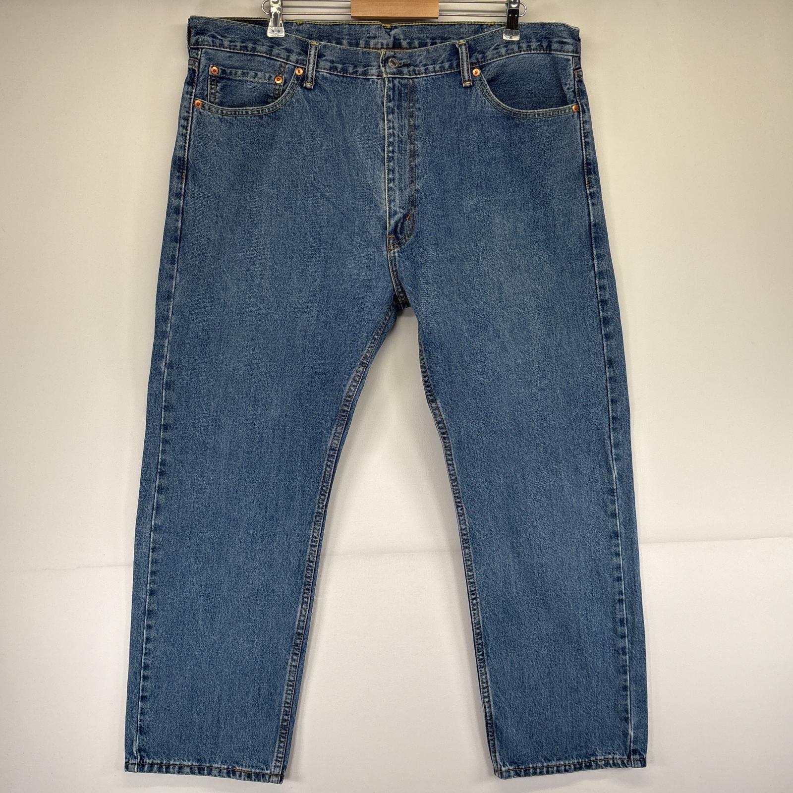 古着 デニムパンツ 505 ストレート ジーンズ ジーパン 5ポケット 長ズボン 大きいサイズ w42 L30 ブルー メンズ