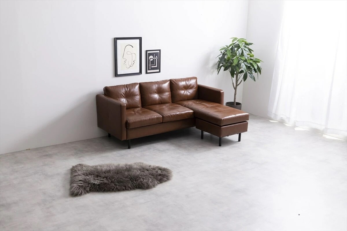 Carlos 3人掛 カウチソファ　ソファ　木製　アイアン　ロースタイル　アレンジ