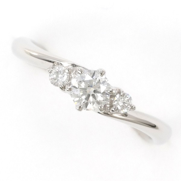 PT900 プラチナ リング 9号 ダイヤ 0.252 VS1 0.06 鑑定書 ジュエリー 中古