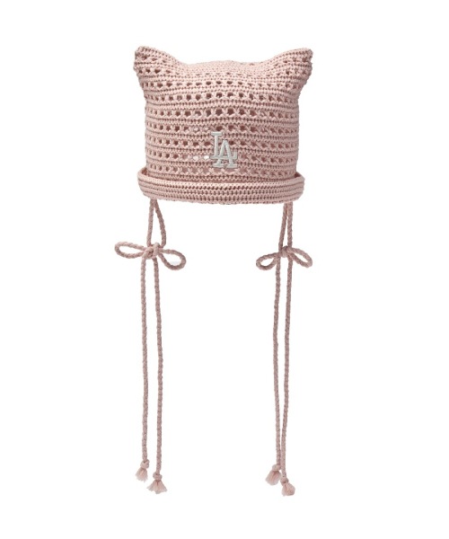 【MLB】 SUMMER RIBBON MEOW BEANIE LA PTN.CORAL キャップ 正規品