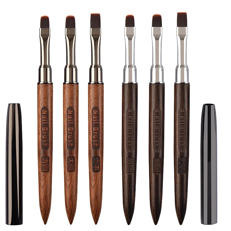 納期21日アクリルネイルブラシ,パウダーペン,マニキュア,ラウンド,木製ハンドル,ジェル,コンストラクションブラシ,1個