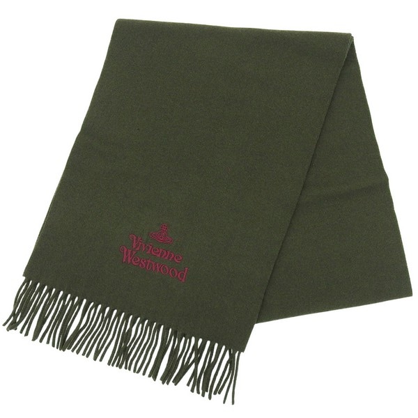 ヴィヴィアンウエストウッド マフラー レディース ウール ダークグリーン EMBROIDERED LOGO 81030007W00Q7M411 VIVIENNE WESTWOOD