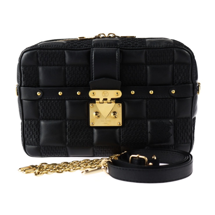 美品 LOUIS VUITTON ルイ ヴィトン ショルダーバッグ M59114 トロカ MM ダミエ ラムレザー ブラック ゴールド金具 ビトン 本物保証 中古