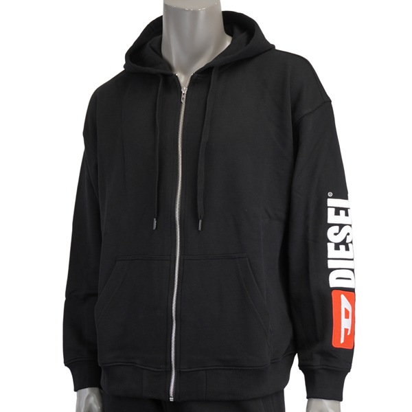 DIESEL ディーゼル S-BOXT-ZIP-HOOD-DIV/刺繍ロゴ ジップパーカー　セットアップ可/A20022 0GEAD 9XX