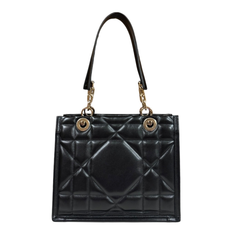 クリスチャンディオール エッセンシャルスモール アーキカナージュ トートバッグ レザー M8720OZVJ ブラック Christian Dior 中古 美品 232,650円