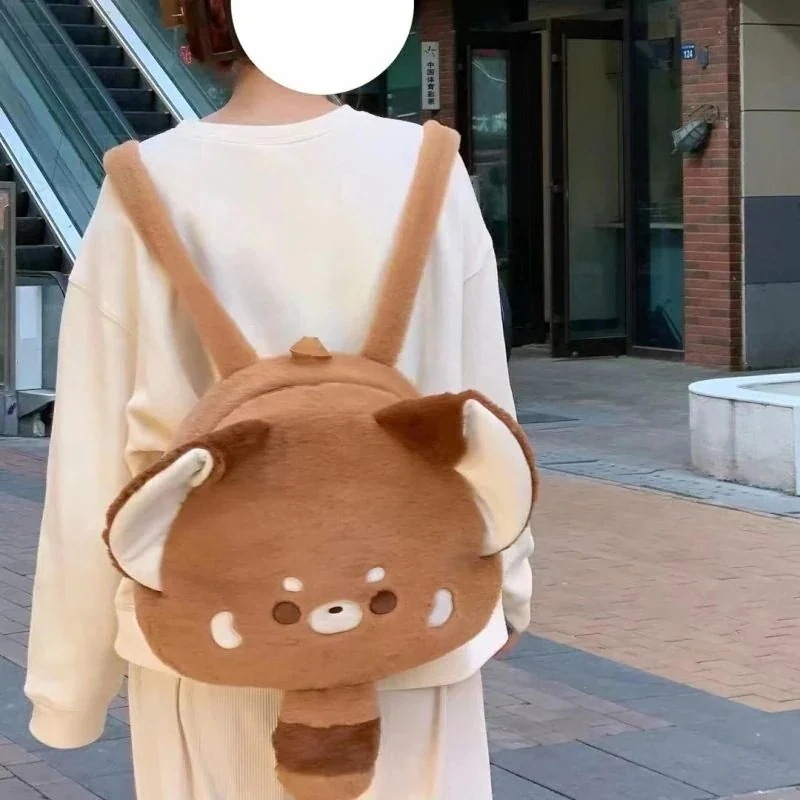レッサーパンダの可愛いぬいぐるみハンドバッグ バックパック ショルダーバッグ 【1つ買うと10つ無料】ドンドン研究所オリジナル 脇バッグ