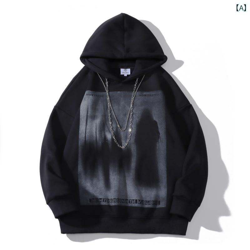 レディース ファッション カジュアル アメリカ ストリート ダーク メンズ フード付き パーカー スウェットシャツ カップル 裏起毛 ジャケット