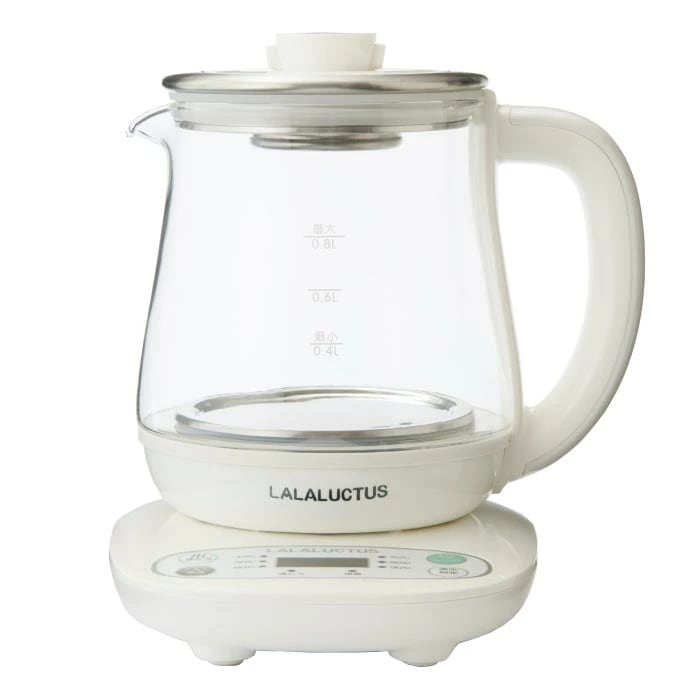 電気ケトル 温度調節 クックケトル プラス 0.8L レシピ付き 電気ポット 茶こし付き 保温 ケトル やかん 湯沸し器 大容量 キッチン 家電 調理器具 ガラス ティーポット 湯煎 ゆで卵 お茶