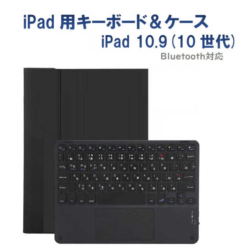 ROYALMONSTER　10.9インチ iPad(第10世代)用 キーボード(かな有り)＆ケース BK WH　RM-4032iBKB-Case
