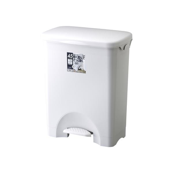 6セット ペダル式 ゴミ箱/ダストボックス 45PS グレー フタ付き 本体：PP HOME＆HOME
