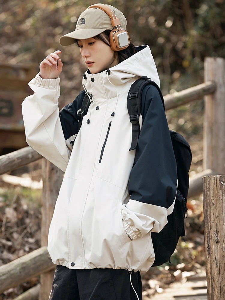 2025春アウター メンズ 韓国 ジャケット メンズ タイド カラーブロッキング メンズジャケット 軽量 防水 パンチングジャケット 男性用メンズファッション 5,973円