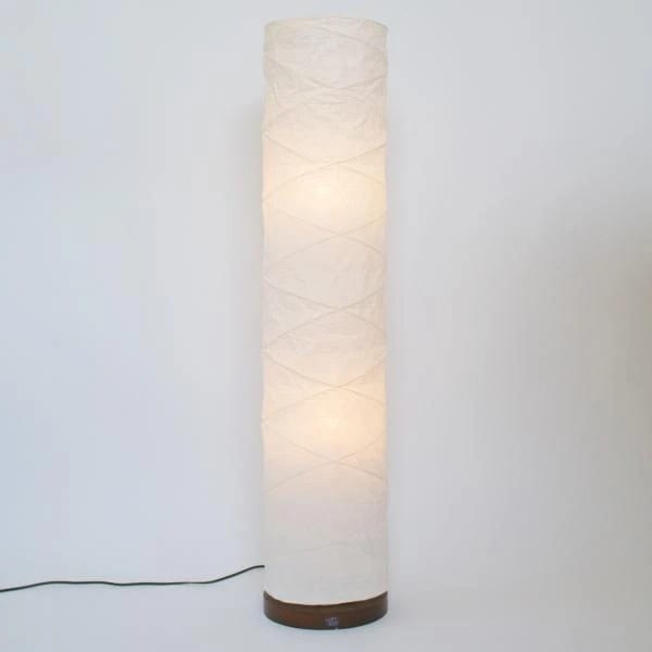 フロアライト 和風モダン おしゃれ スタンド 円柱 照明器具 ルームランプ 和室 和紙 日本製 2灯 揉み紙 LED対応