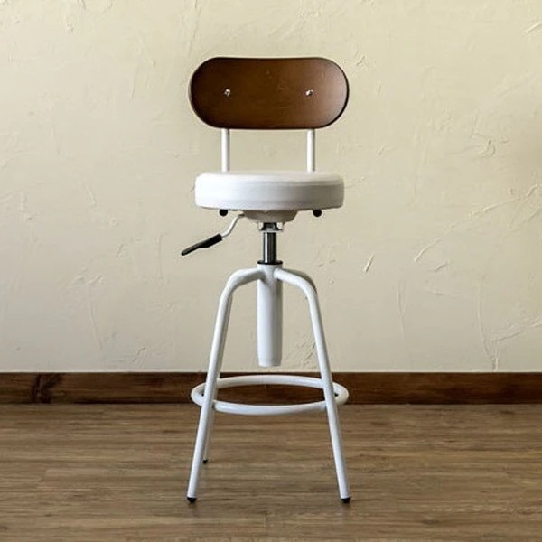 カウンターチェア ハイチェア レザー 高さ調節 おしゃれ フットレスト 椅子 チェア バーチェア バースツール ホワイト いす イス 座面高615-720mm