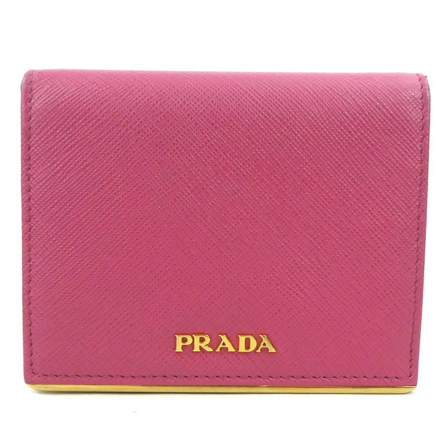 プラダ PRADA 二つ折り財布 レザー ピンク レディース 1MV204 h31228a
