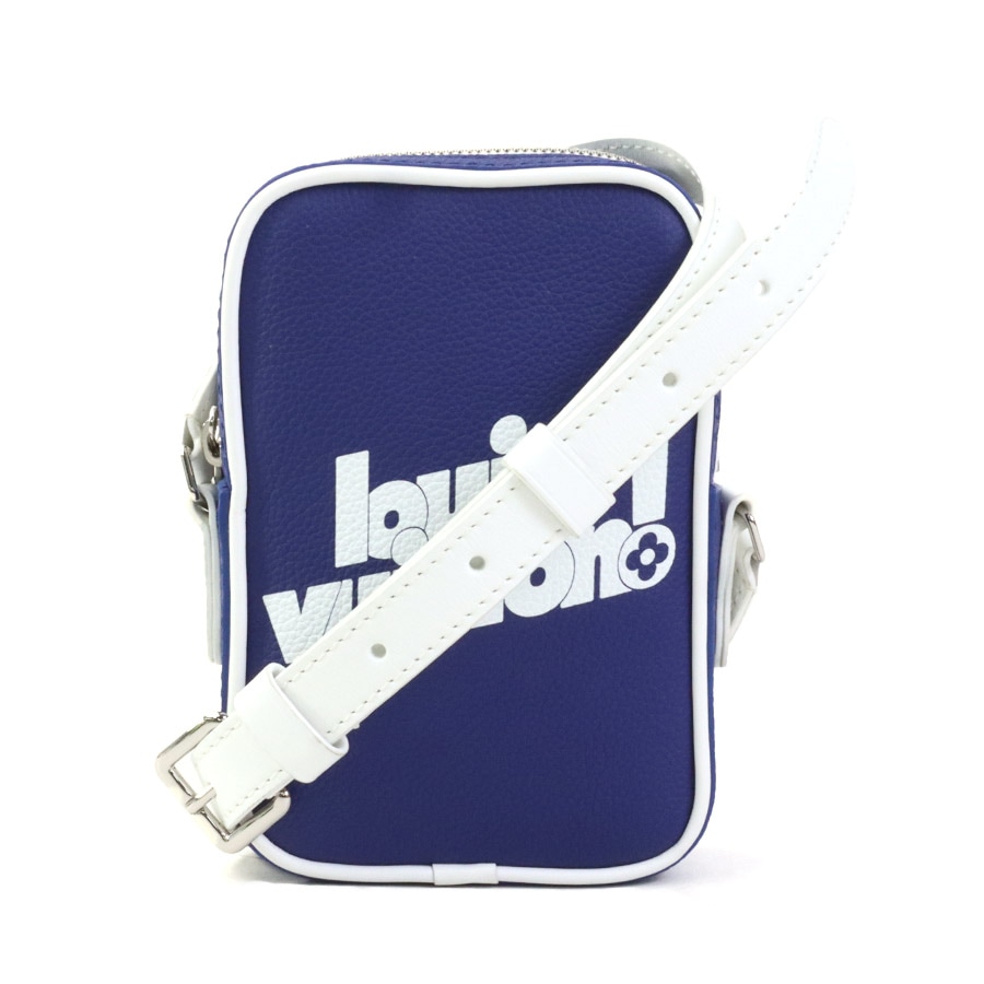 ルイ ヴィトン LOUIS VUITTON ショルダーバッグ エブリデイLV ダヌーヴPPM レザー ブルー×ホワイト ユニセックス M45893 90139a