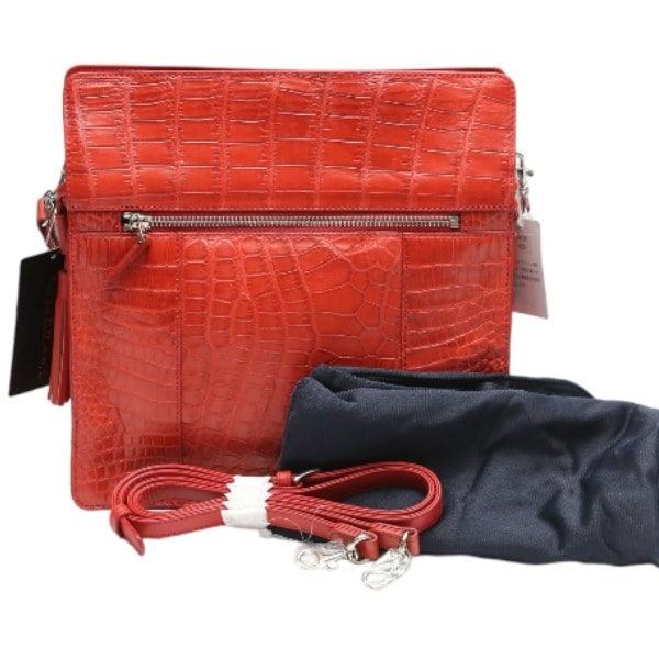 2842A クラッチバッグ クロコダイル 3WAY レッド