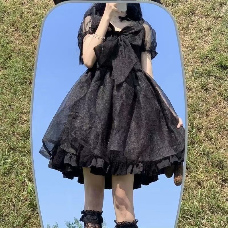 二次元 フレッシュでキュートな少女ロリータバブルスリーブ雰囲気プリンセススカート