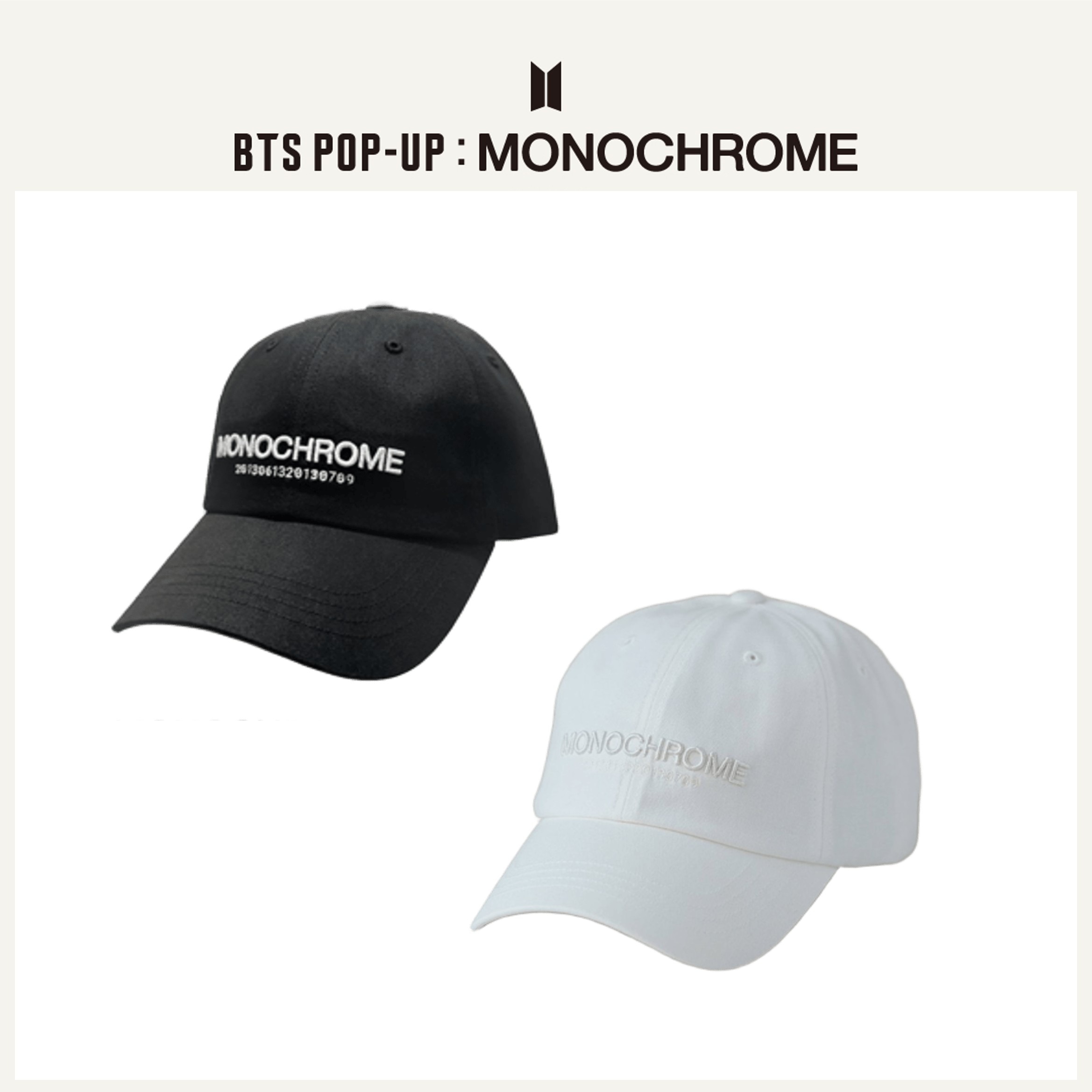 【国内発送】 【公式】 カラー選択 BTS 【 CAP 】 POP-UP MONOCHROME 公式MD