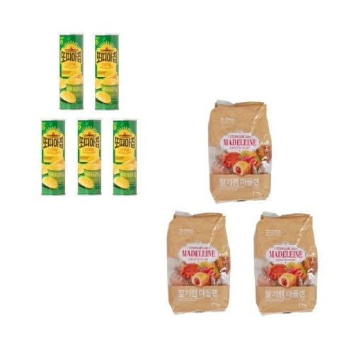 ノーブランドトーティアチップオリジナル110g×5個+イチゴジャムマドレーヌ500g×3個学校事務所