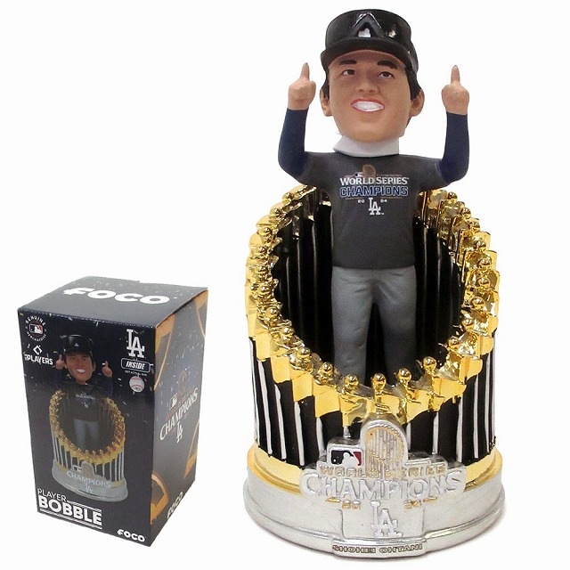 大谷翔平選手 ドジャース MLB 「トロフィー ボブルヘッド」 2024 ワールドシリーズ チャンピオンズ 世界限定2024個 シリアルナンバー入り