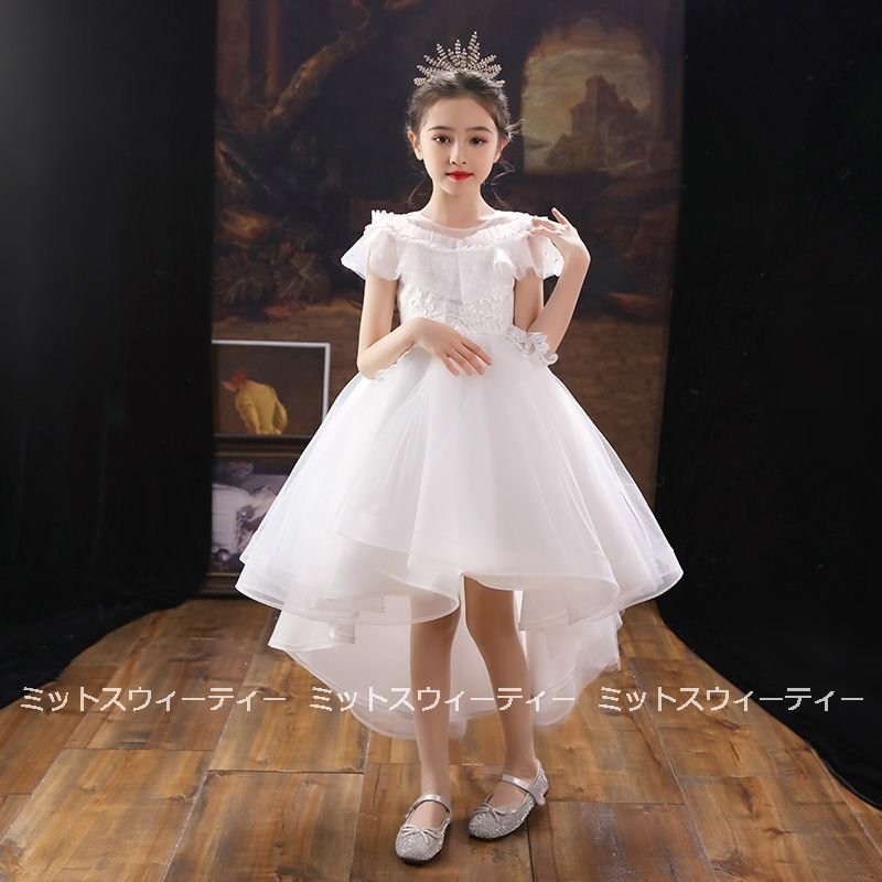 ドレス 子供 ピアノ 発表会 前ミニドレス 子供ドレス 二次会 白 フォーマルドレス 演奏会 結婚式 5,622円