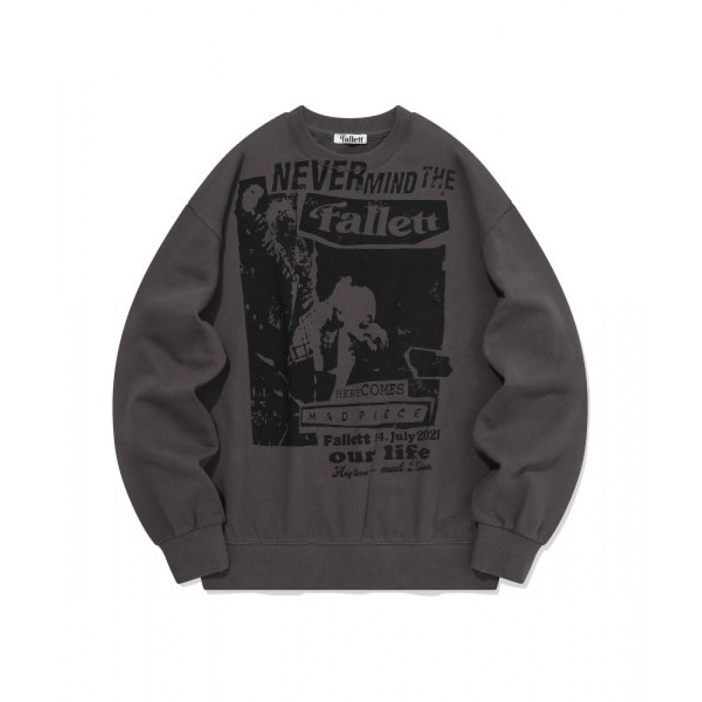 ファレットオーバーポスタースウェットシャツチャコール