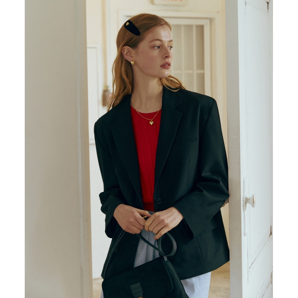 ROLAROLA ウール T/R シングル ジャケット ブラック