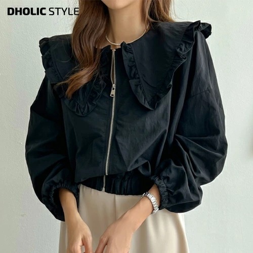 [メガ割りSALE]フリルワイドカラージップアップジャンパー・p436844