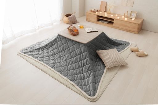 イケヒコ こたつ布団 正方形 ベース グレー 約190×190CM 上掛け 中掛け 毛布 リバーシブル ブランケット シンプル 丸洗い ふんわり #1172831130111