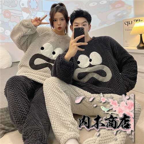 ペアパジャマ 冬 モコモコ カップル ペア ルームウェア セット 長袖 ペア パジャマ 夫婦 もこもこ メンズ ペアパジャマ カップル 秋冬 結婚祝い プレゼント ペアパジャマ カップル お揃い プレ