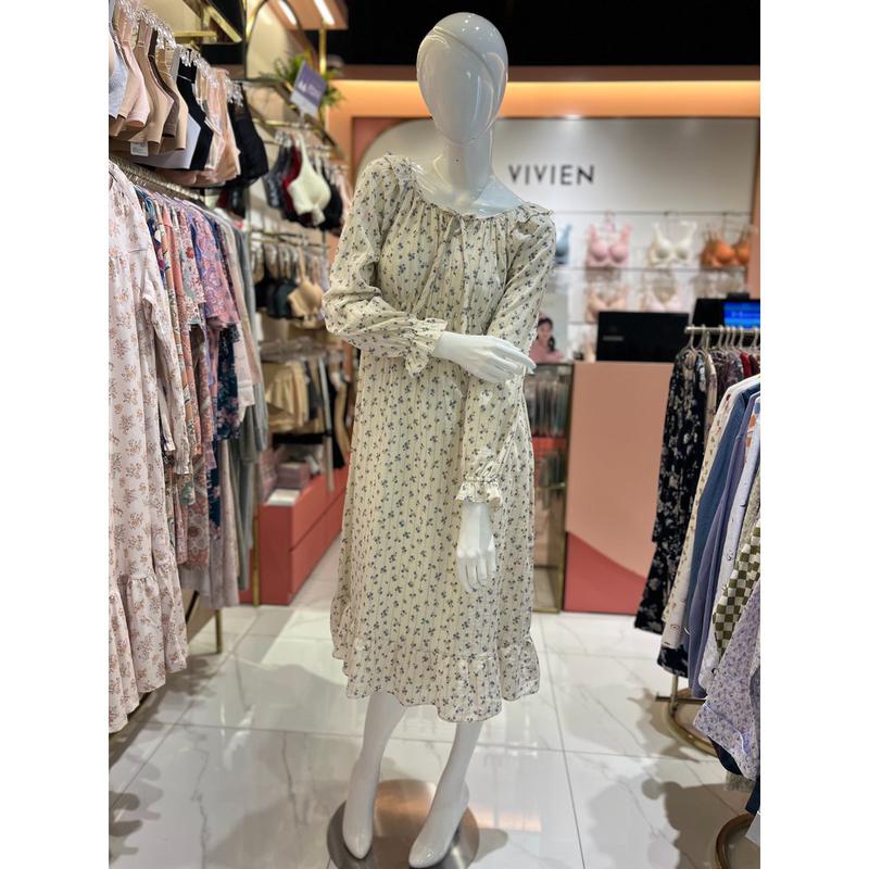 スターフィールド安城 二重面フラワーワンピースパジャマ(GW6056 SORA)