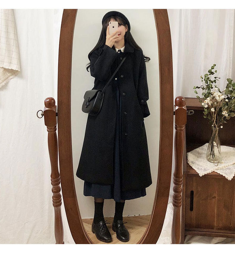 コート 大きめ アウター 上着 ミディアム丈 長袖 ポケット ウール かわいい 可愛い きれいめ シンプル カジュアル おしゃれ お洒落 かっこいい 可愛い こなれ感 ラフ キュート