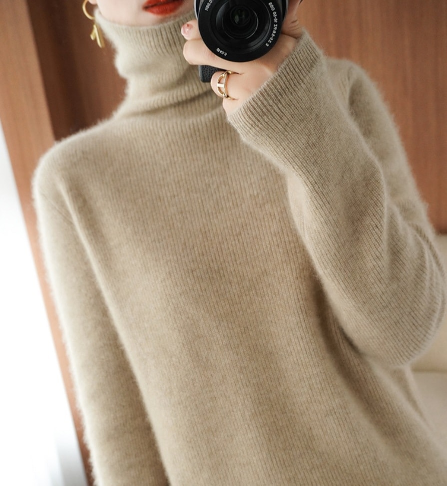 デート モテアイテム ニットソー 長袖 タートルネック モコモコ ふわふわ ウール 可愛い きれいめ 上品 おしゃれ かっこいい 可愛い ラブリー キュート ガーリー クール モード系