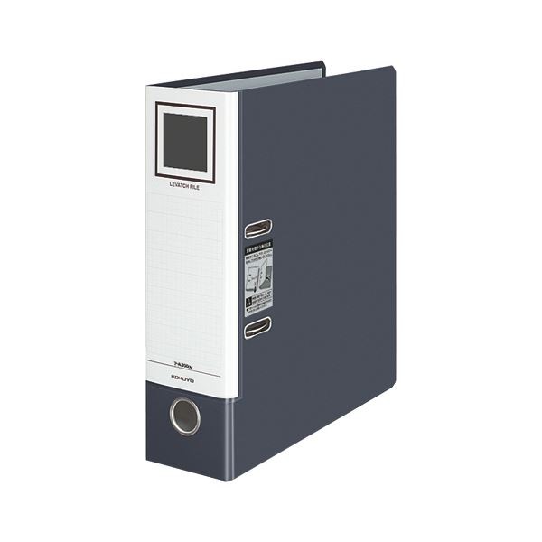 （まとめ） コクヨレバッチファイル A4タテ 2穴 680枚収容 68mmとじ 背幅93mm ダークグレー フ-AL200DM 1冊 (×5セット)