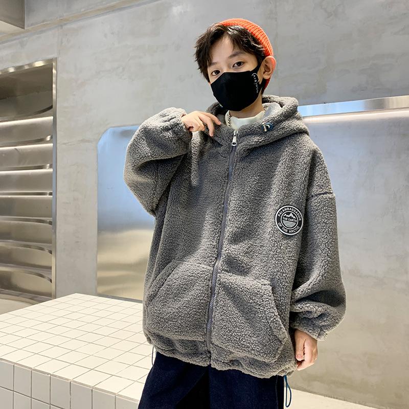 ジャケット 子供 コート キッズ 長袖 男の子 子供服 ボア アウトドア ゆたり ジャンパー オシャレ 厚手 防寒 冬 通学 通園 グレー
