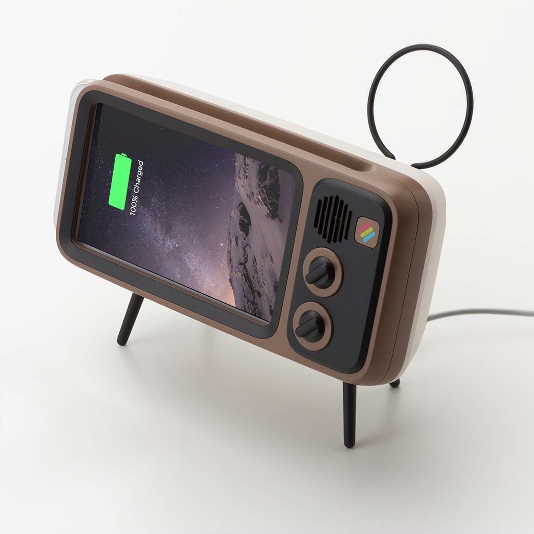 レトロ型iPhone対応スマートフォンドック 66s78 カラー:クラシックブラウン