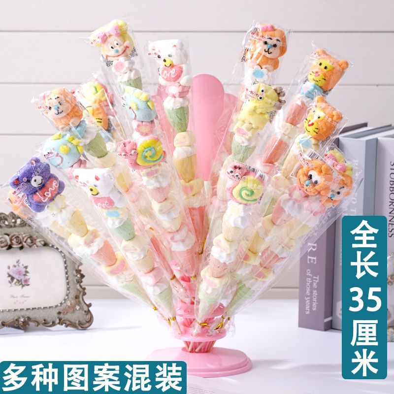 70/140Pcs 漫画マシュマロ串子供用スナックキャンディースクールスナック