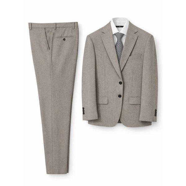 メンズ春夏ウエスト隠しバンド伸縮性の良い面接礼服ホストベージュカジュアルセットアップスーツ
