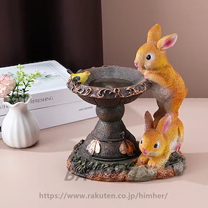 ソーラーライトかわいい兎猫バニーランプソーラー置物置物ライトガーデンオーナメント家飾り屋外アウトドアデ装飾用品樹脂製自動点灯庭園太陽光灯彫像樹脂装飾品バニー置物ガーデニングライト大工場製造
