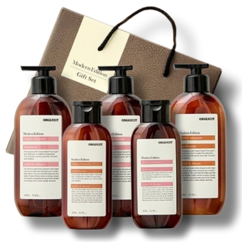 [ヘアギフトセット]紙袋贈呈 LG生活健康 モダンエディション チェリーブロッサムシャンプー 400ml×2個+200ml+コンディショナー400ml+200ml