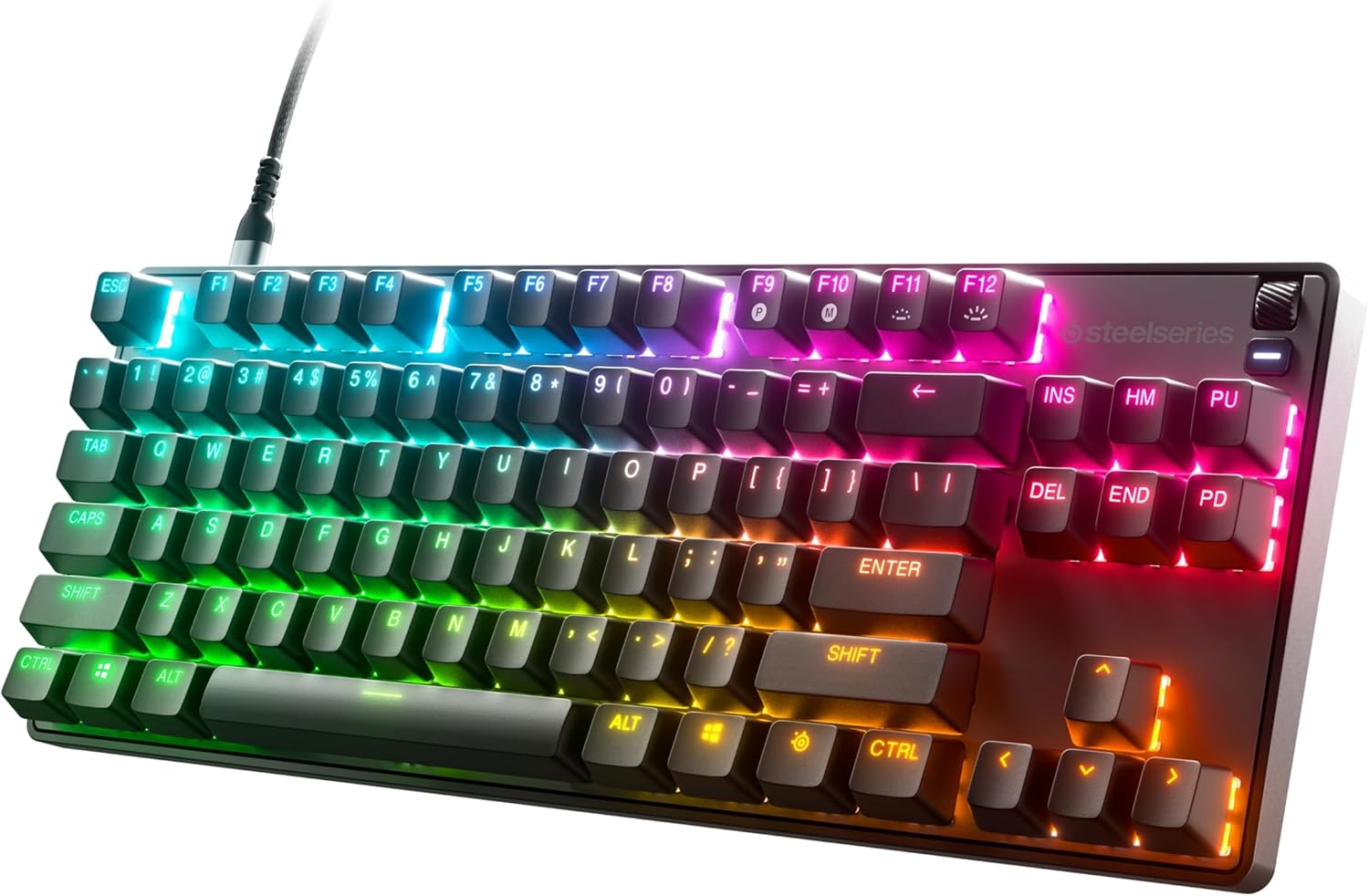 SteelSeries ゲーミングキーボード テンキーレス Apex 9 TKL US 有線 英語配列 64847 レスポンスタイム0.2ms アクチュエーションポイント1.0mm設定可能 ブラック