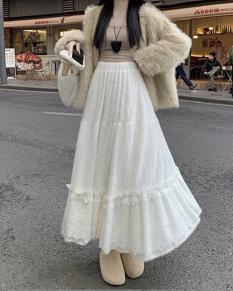 2026秋冬かわいい スカート ロングスカート ロング丈 レディース 韓国 色っぽ 女っぽ カジュアル きれいめ 大人っぽ 上品 ゆったり 着回しフェミニンファッションカジュアル 秋冬フレンチ