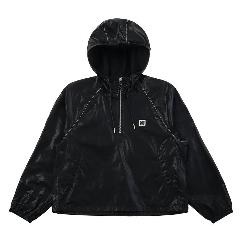 女性メーラー光沢フードアノラックK5122LWT21 BLK