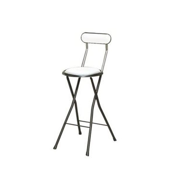 折りたたみ椅子 [1脚販売 ホワイトxブラック] 幅36cm 日本製 スチールパイプ